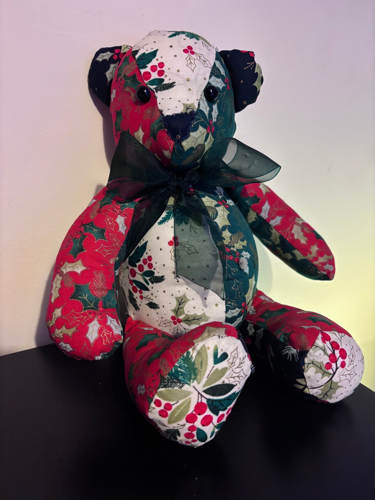 Custom handmade keepsake memory bear by Rebel Needleworks - personalised memorial gift UK