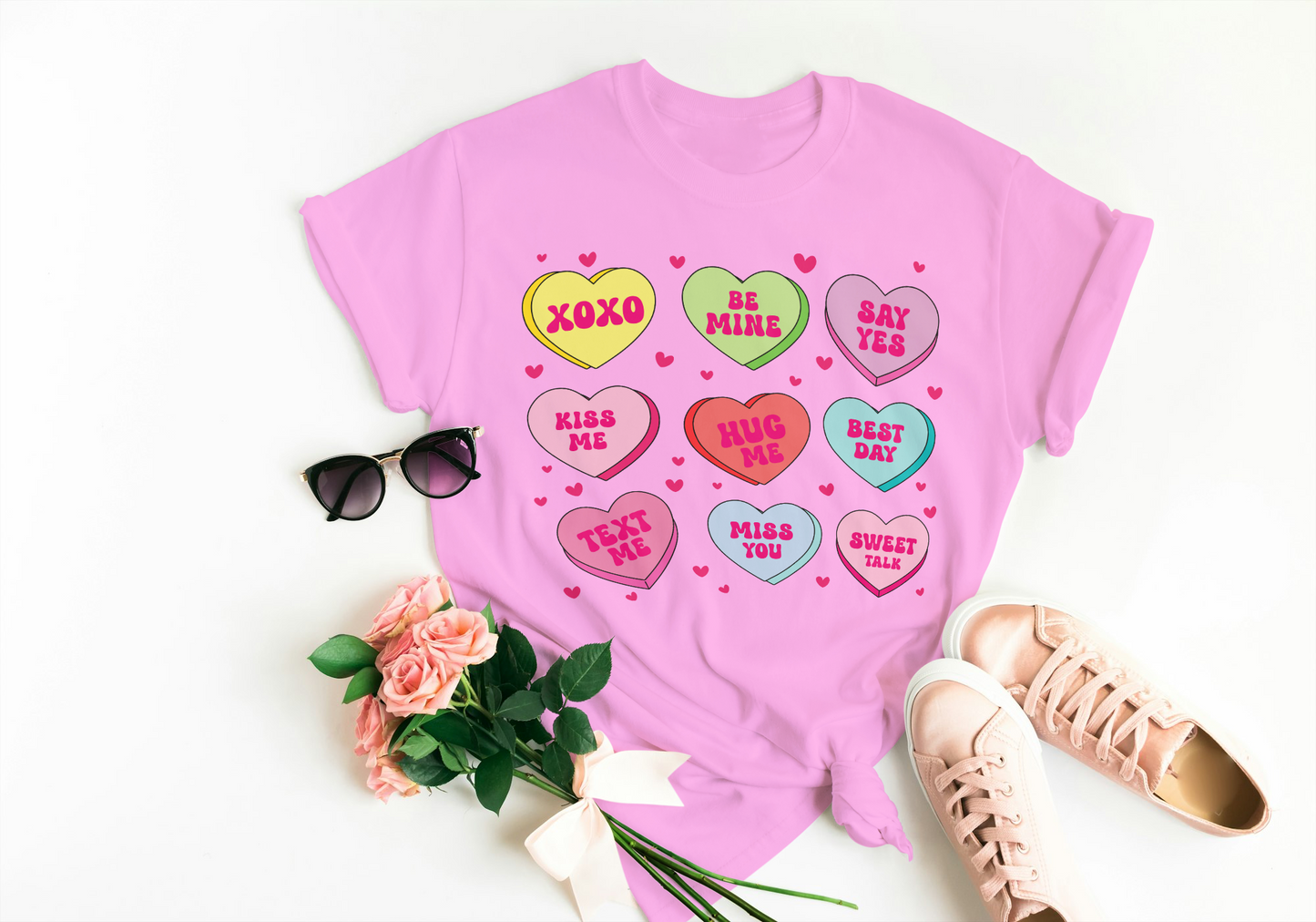 Love Hearts Printed T-shirt
