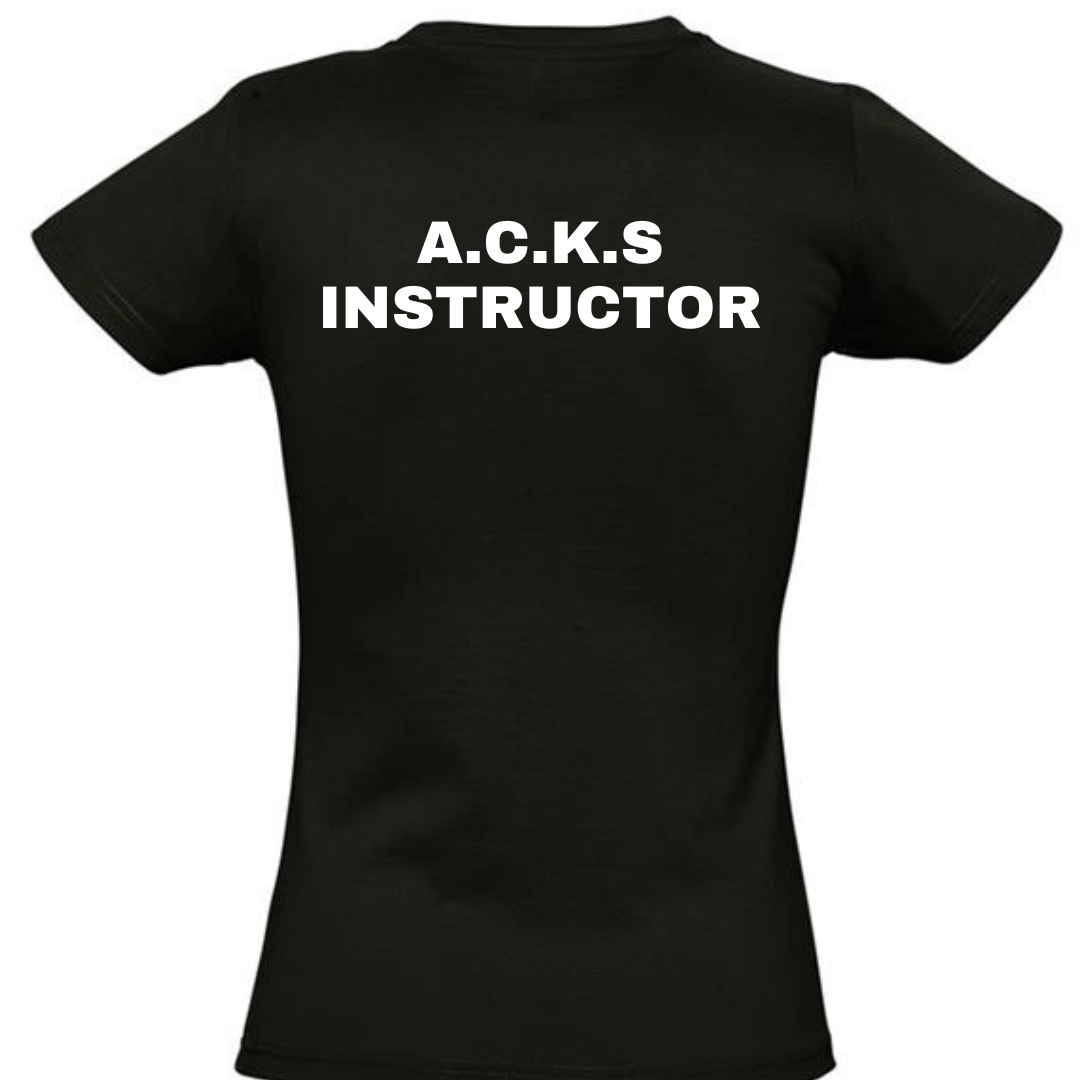 Custom ACKS ladies cotton t-shirt by Rebel Needleworks - personalised martial arts top UK