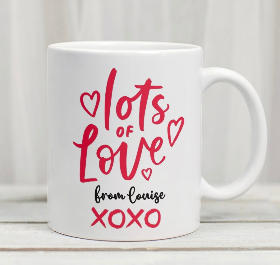 Rebel Needleworks personalised Happy Valentines Day mug - custom gift mug UK