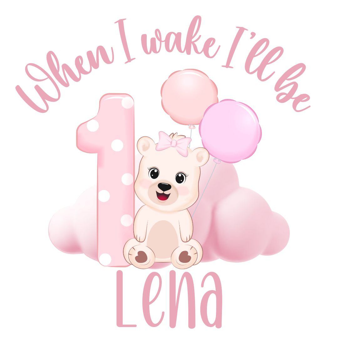 Personalised birthday pyjamas when I wake up I'll be 1 by Rebel Needleworks - custom kids gift UK