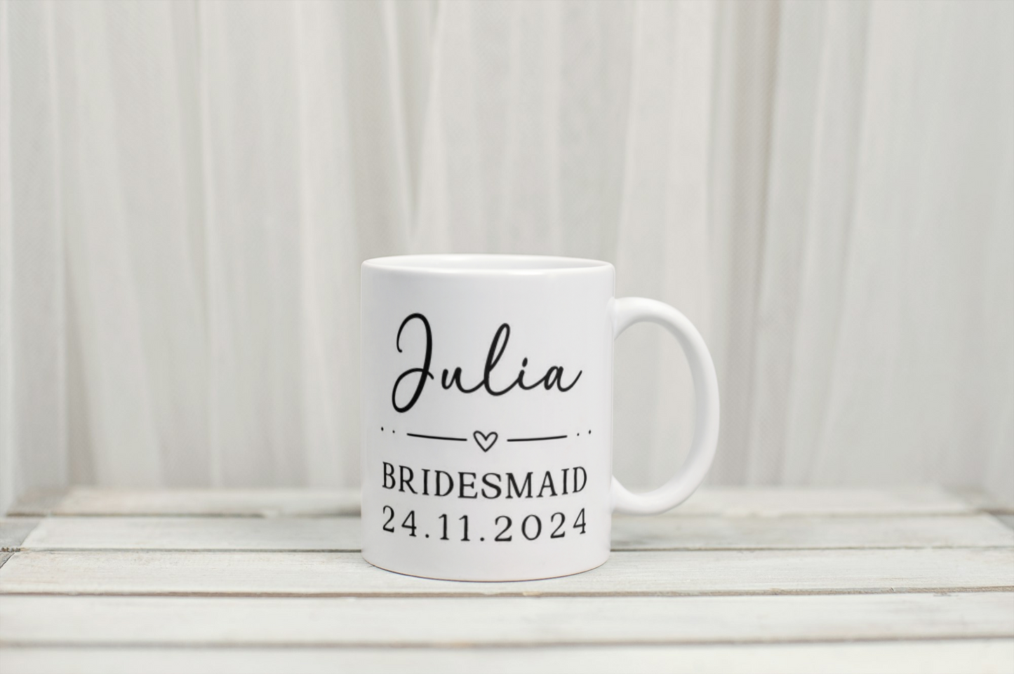 Bridal party personalised mug by Rebel Needleworks - custom wedding party gift mug UK