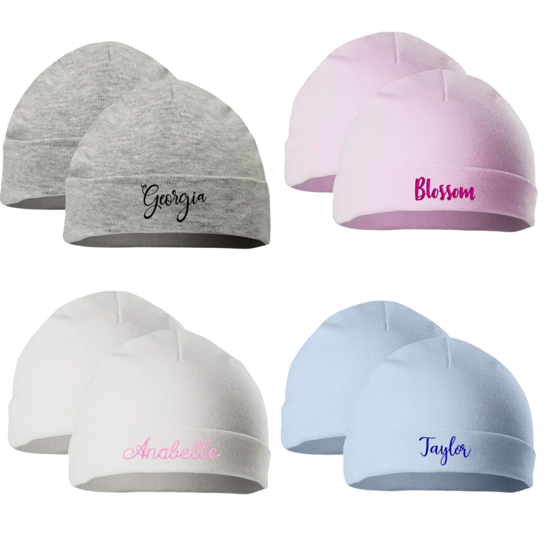 Embroidered baby hats