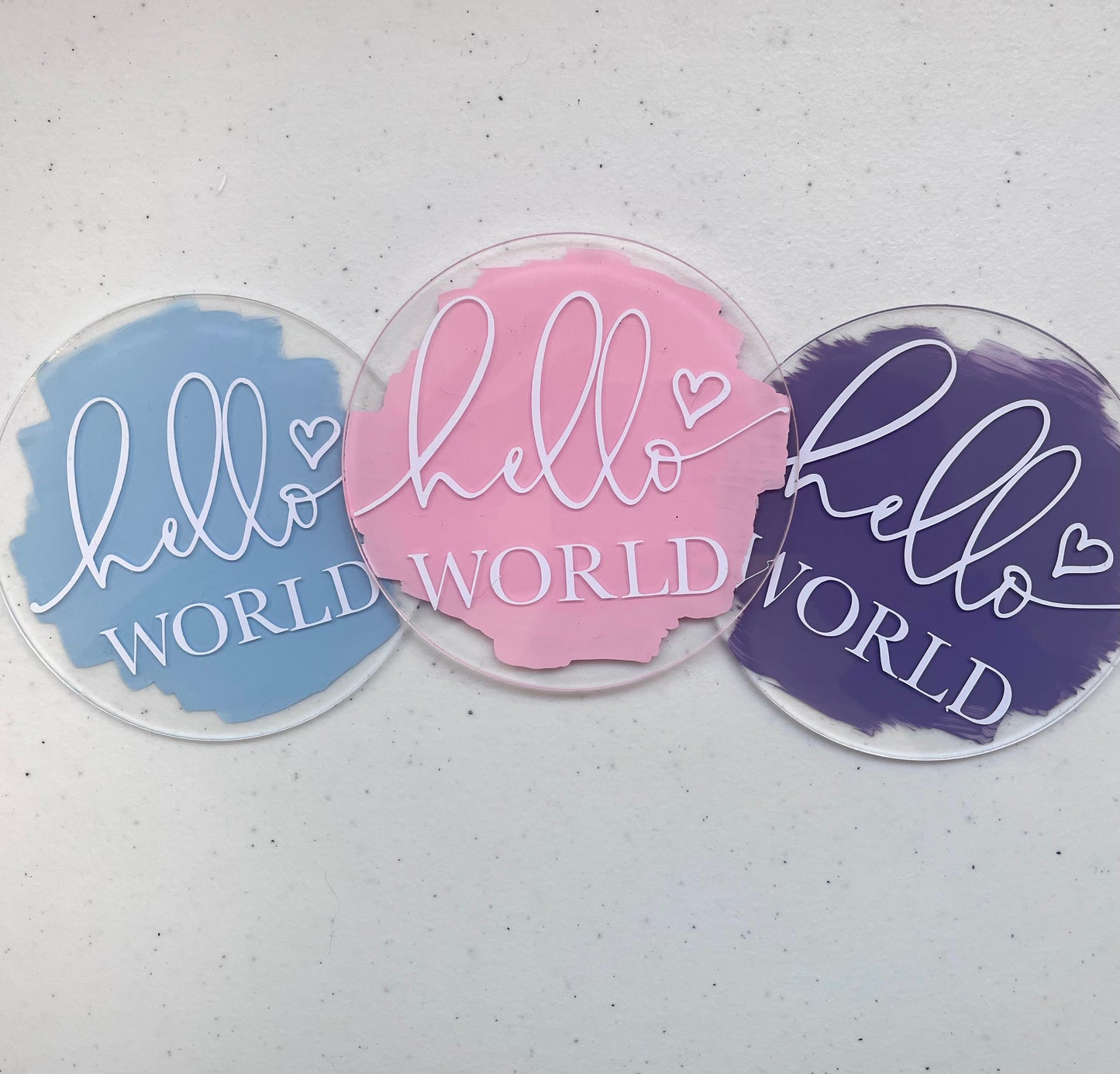 Personalised milestone disc set by Rebel Needleworks - handmade baby keepsake gift UK