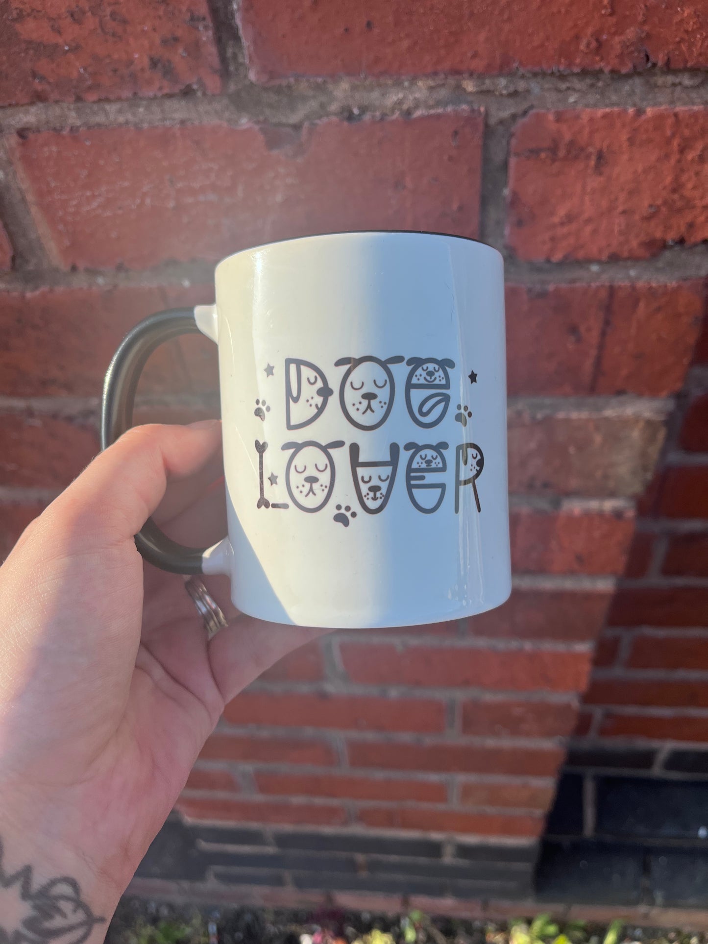 Rebel Needleworks personalised dog photo mug - custom pet portrait gift mug UK