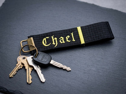 Custom Martial Arts Belt Keychain | Personalised Rank Embroidery