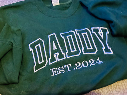 DAD personalised embroidered sweatshirt by Rebel Needleworks - custom fathers day gift jumper UK