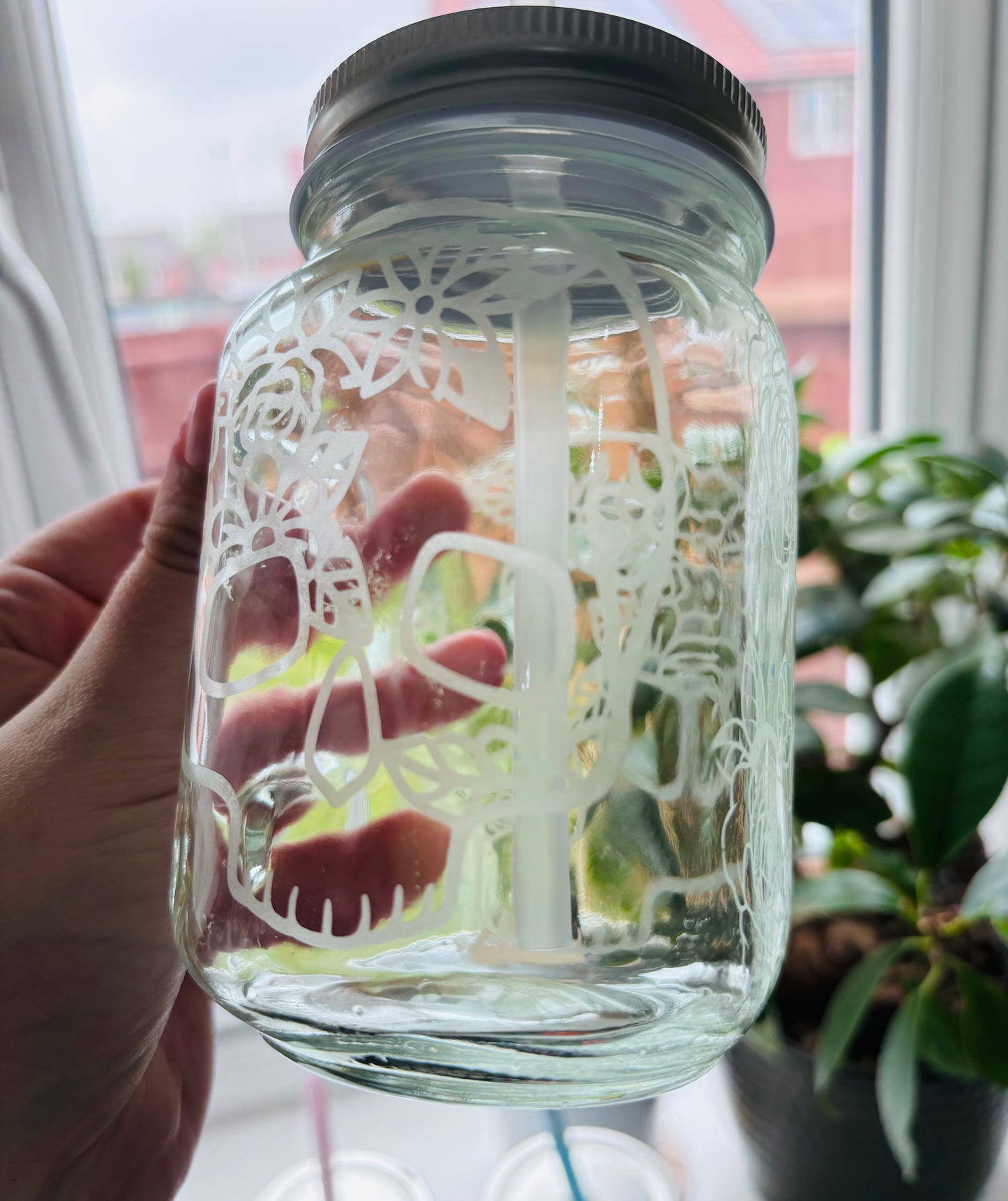 Etched Mason Jars