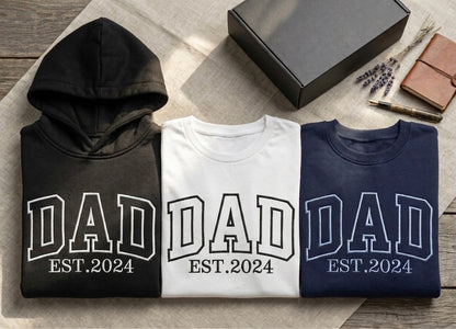 Custom Embroidered Dad Sweatshirt, Tshirt & Hoodie | Personalised Father's Day Gift
