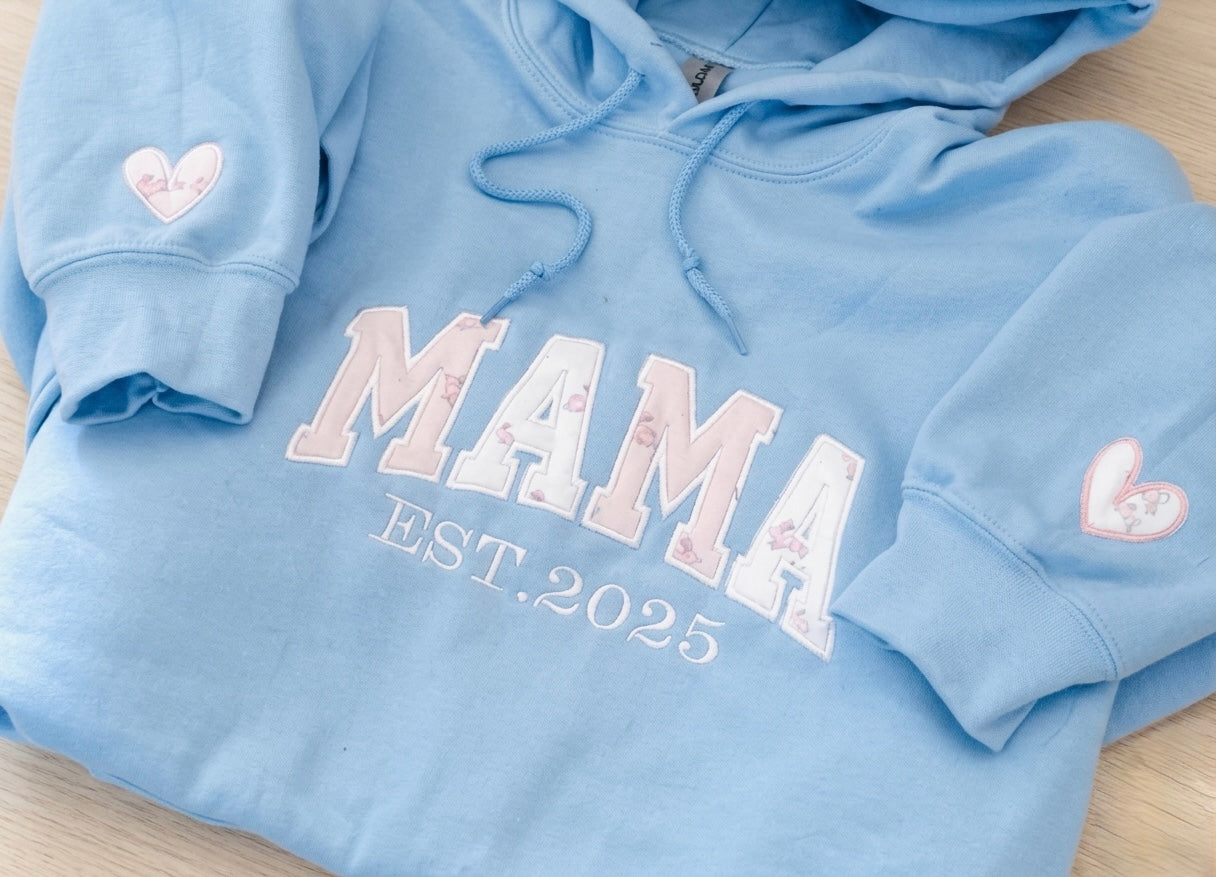 Custom keepsake MAMA t-shirt by Rebel Needleworks - personalised mum keepsake gift UK