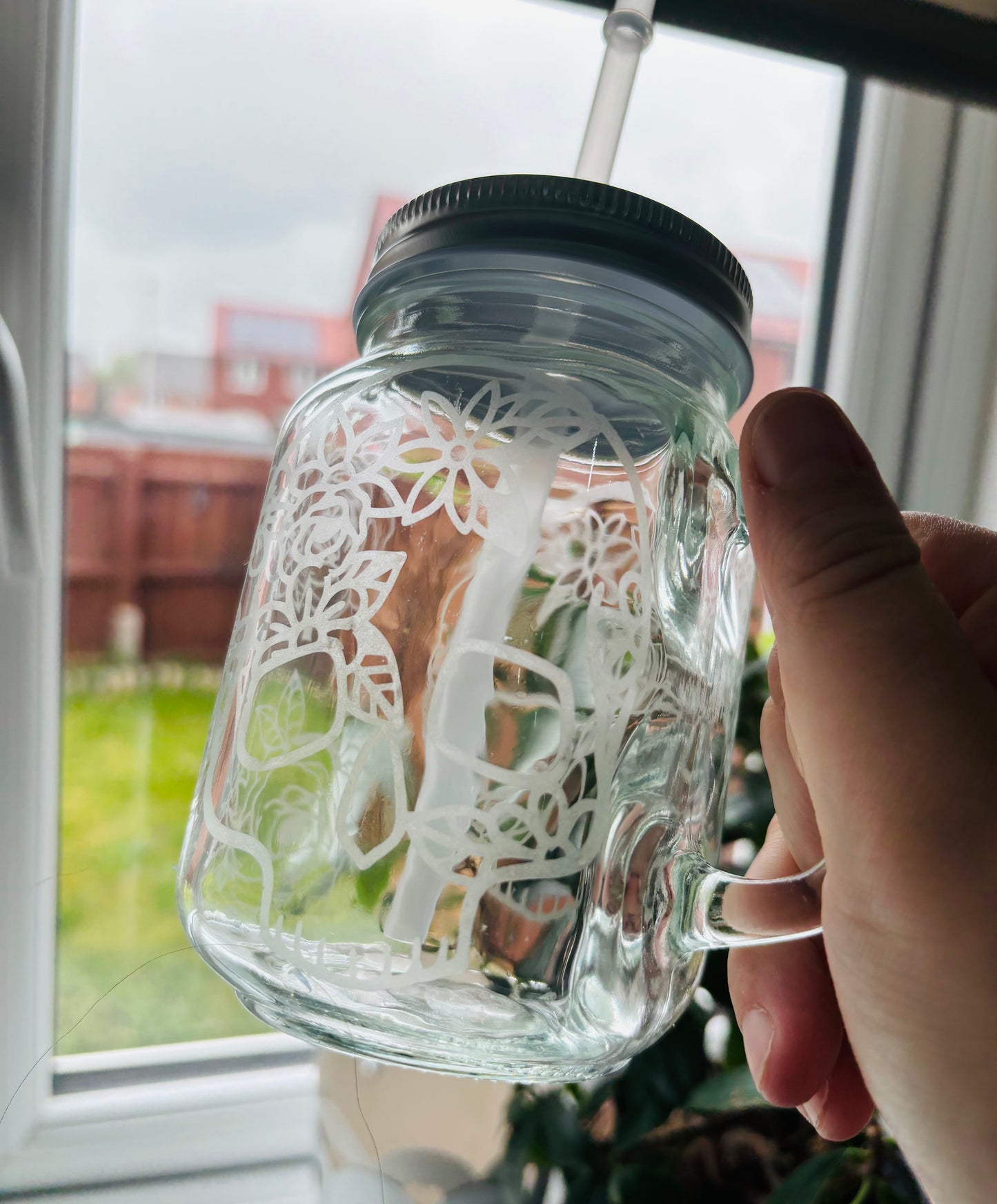 Etched Mason Jars