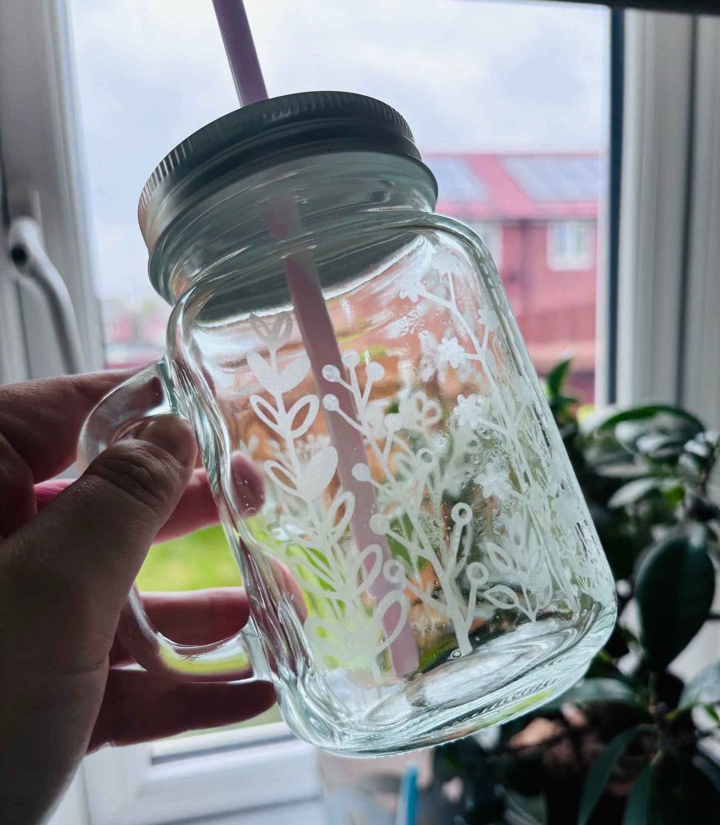 Etched Mason Jars