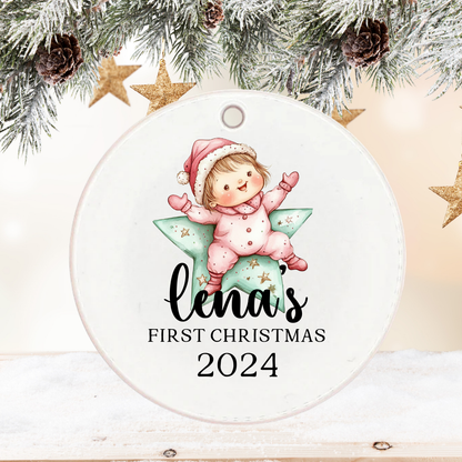 My first Christmas tree decoration by Rebel Needleworks - personalised baby keepsake UK