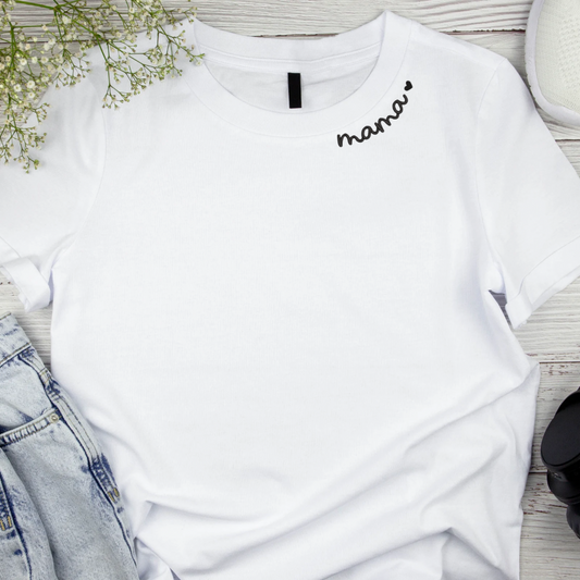 Embroidered Collar Mama T-shirt