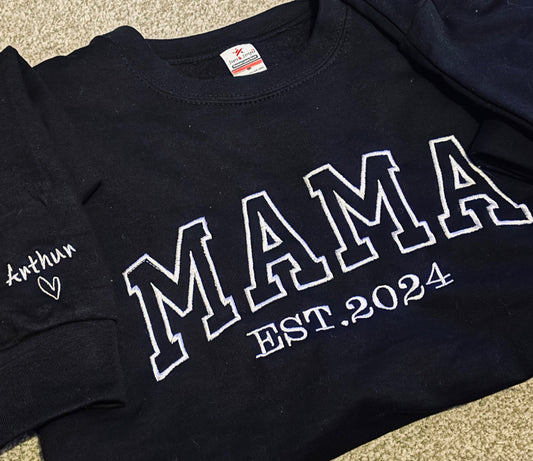 Mama Est. Personalised Year Embroidered Sweatshirt