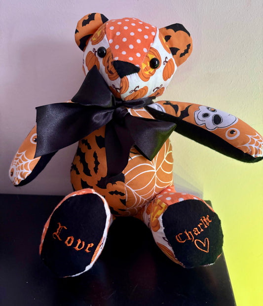 Keepsake memory bear by Rebel Needleworks - personalised handmade keepsake memory gift UK