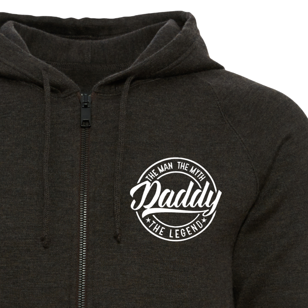 Daddy the legend Personalised Embroidered Zip Hoodie