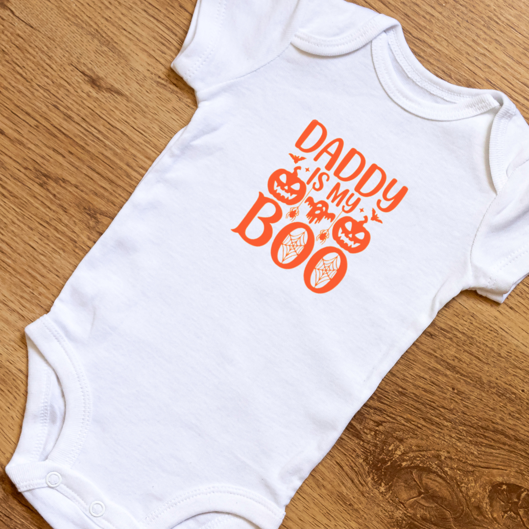 Daddy Is My Boo Embroidered Baby Grow