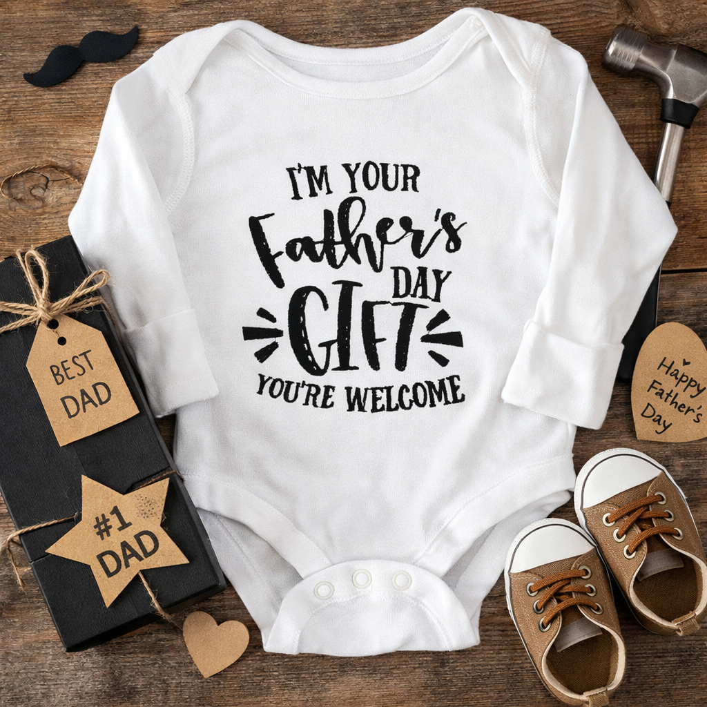 Custom fathers day gift embroidered baby grow by Rebel Needleworks - funny baby gift UK