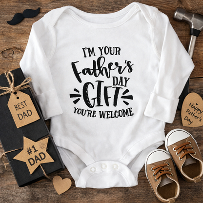 Custom fathers day gift embroidered baby grow by Rebel Needleworks - funny baby gift UK