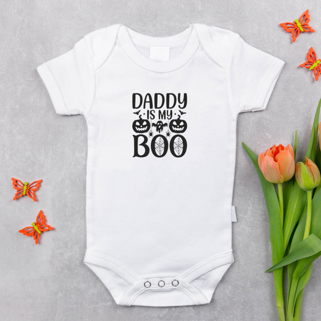 Daddy Is My Boo Embroidered Baby Grow