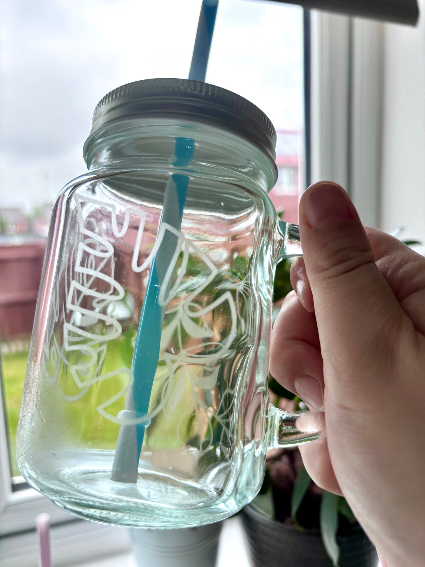 Etched Mason Jars