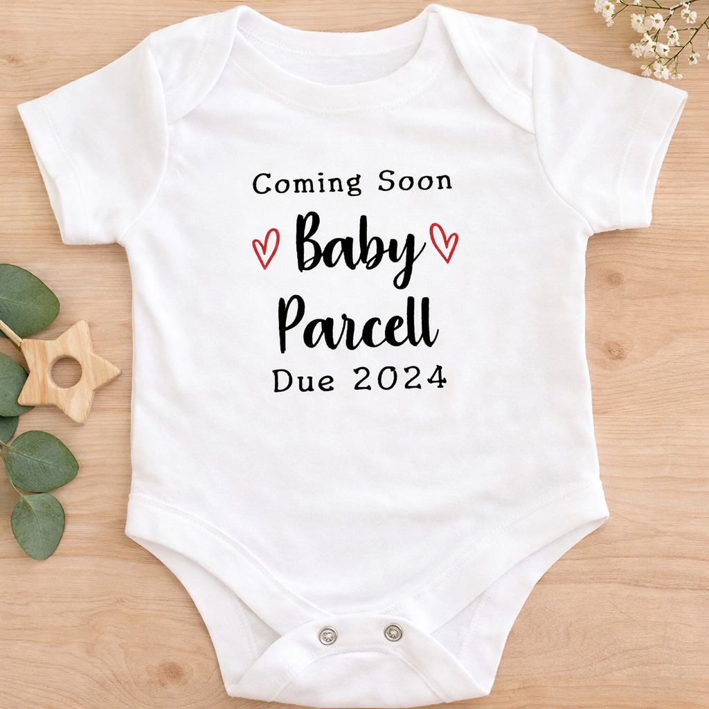Rebel Needleworks birth announcement embroidered baby onesie - personalised newborn gift UK