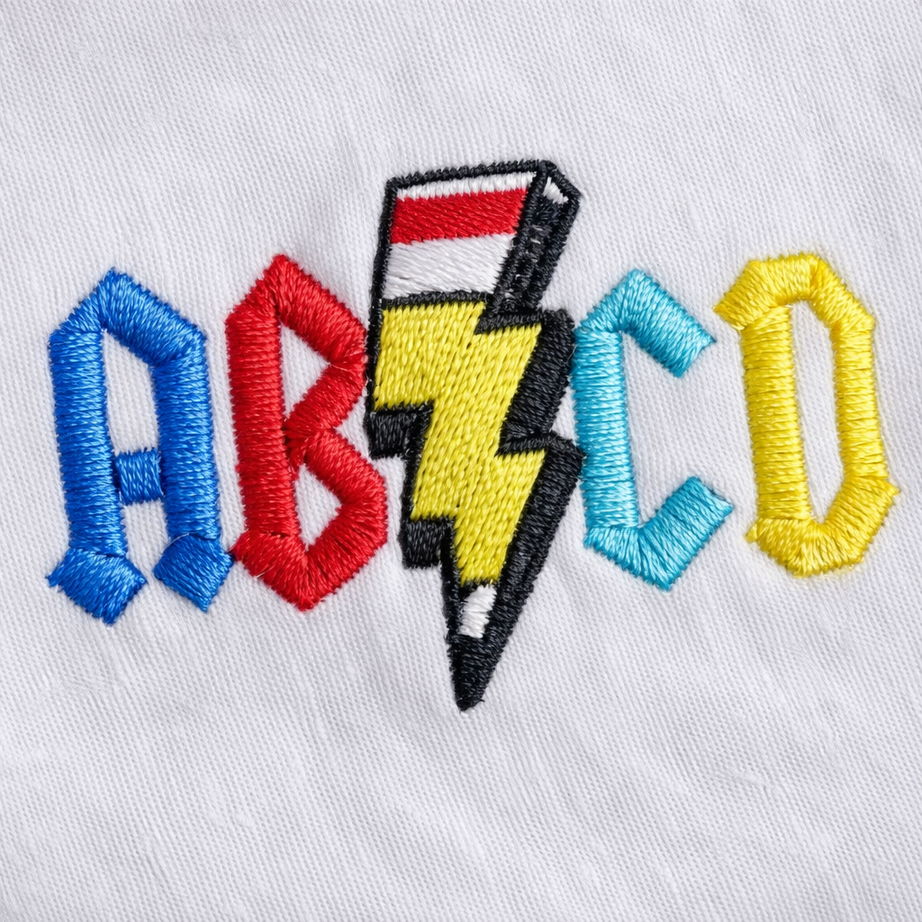 Custom ABCD embroidered baby grow by Rebel Needleworks - personalised baby gift UK