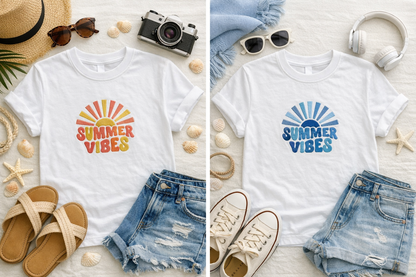 Embroidered Summer Vibes Kids Tshirt