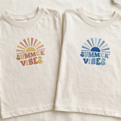 Embroidered Summer Vibes Kids Tshirt