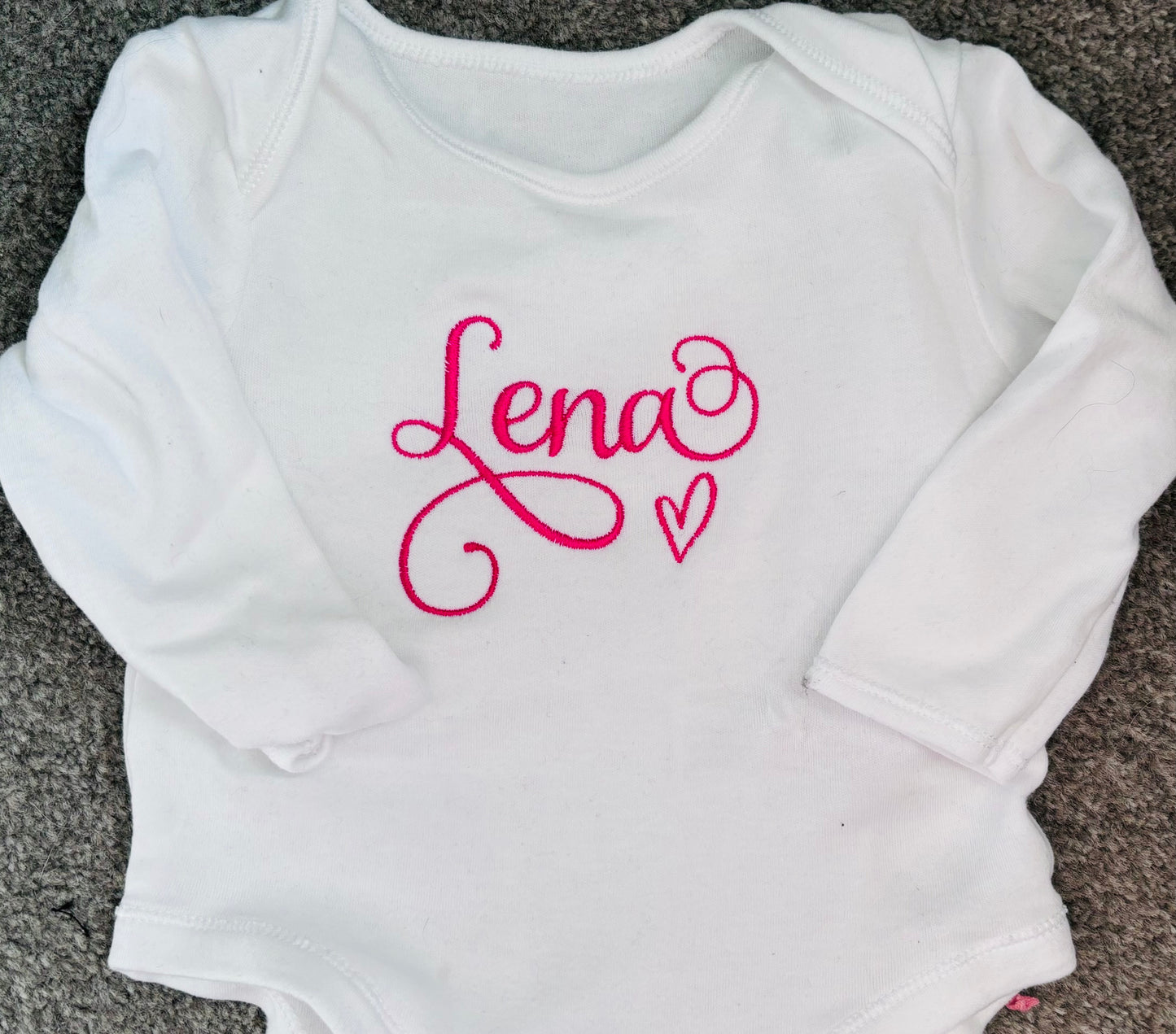 Embroidered Personalised Script Name Baby Grow