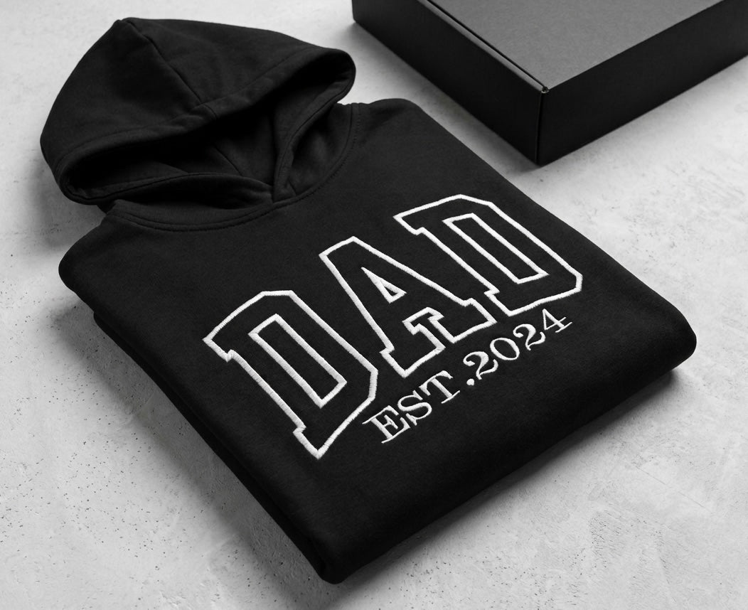 Custom Embroidered Dad Sweatshirt, Tshirt & Hoodie | Personalised Father's Day Gift
