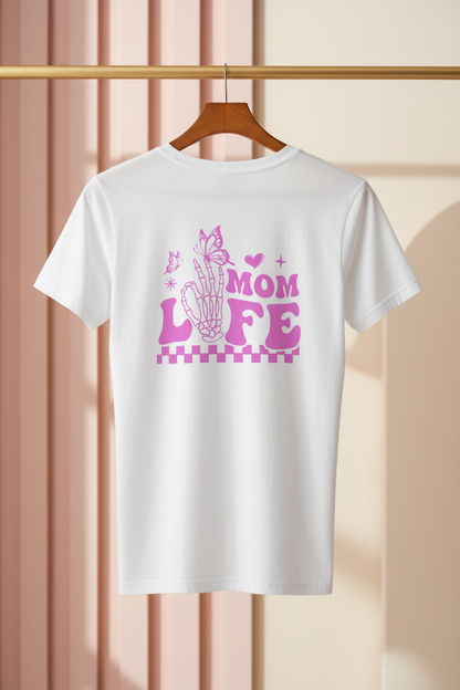 Mom life printed t-shirt by Rebel Needleworks - funny mum gift top UK