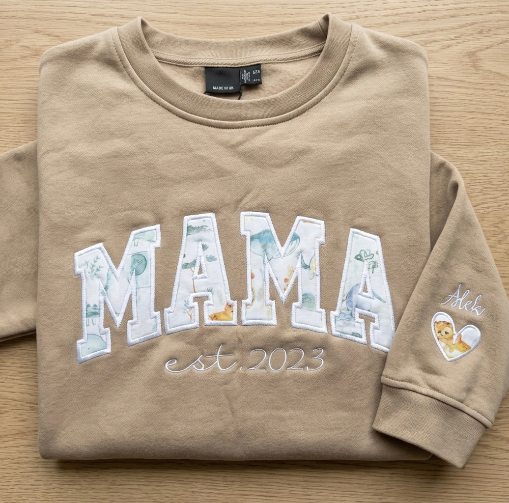 Keepsake MAMA sweatshirt by Rebel Needleworks - personalised mum keepsake gift jumper UK