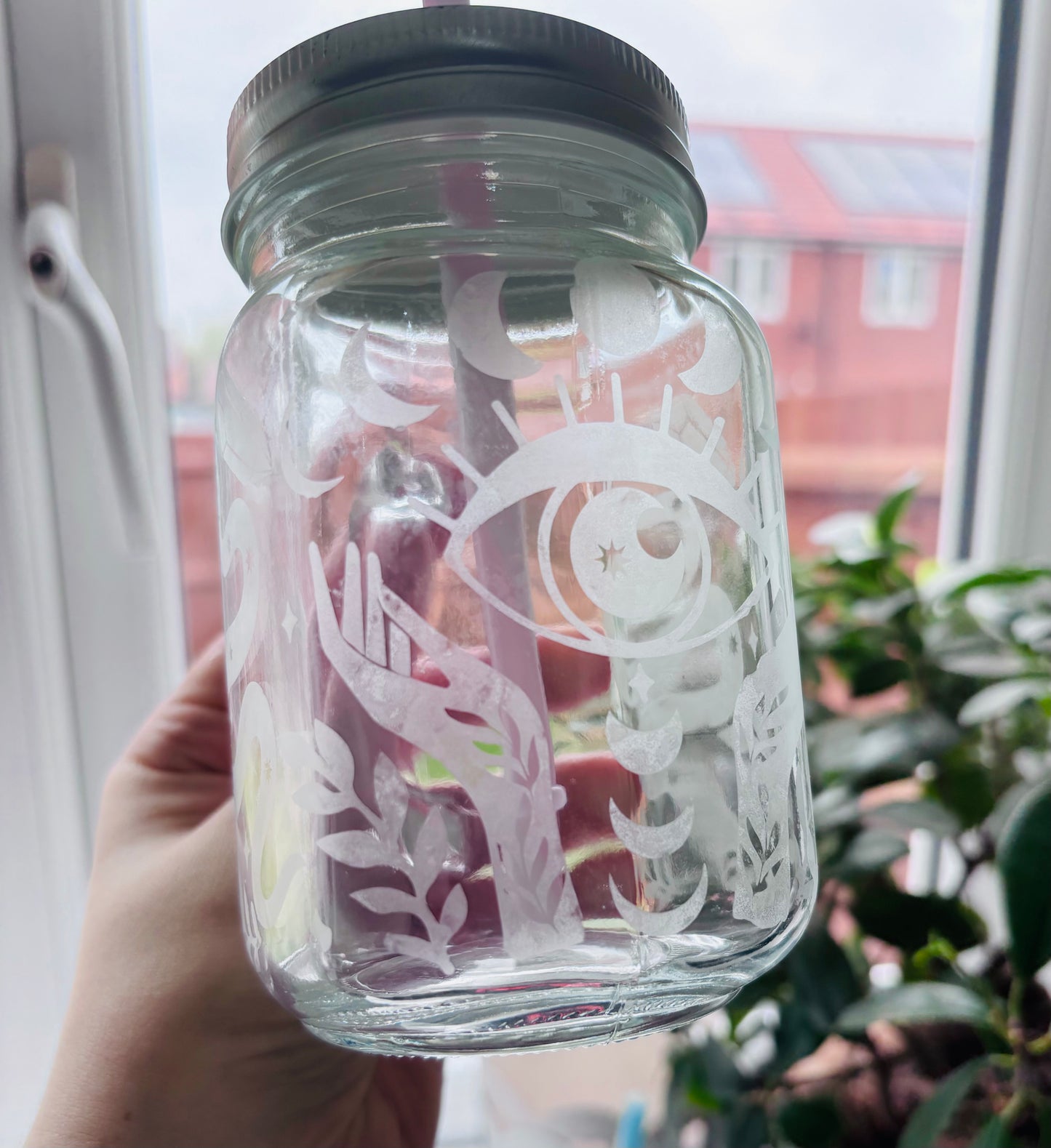 Etched Mason Jars