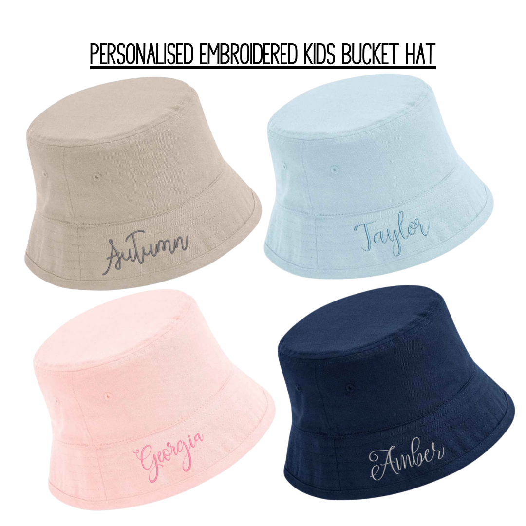 Kids Embroidered Bucket Hat