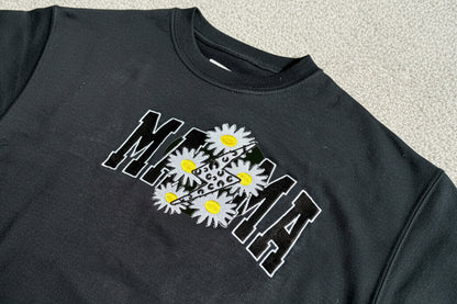 MAMA with lightning bolt and daisies sweatshirt by Rebel Needleworks - personalised mum gift UK