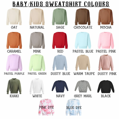 Rebel Needleworks baby kids embroidered name sweatshirt - personalised children jumper UK