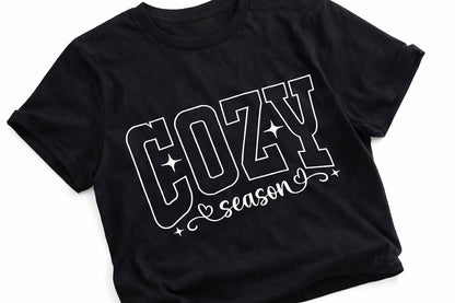 Custom cozy season embroidered tee by Rebel Needleworks - alternative seasonal top UK