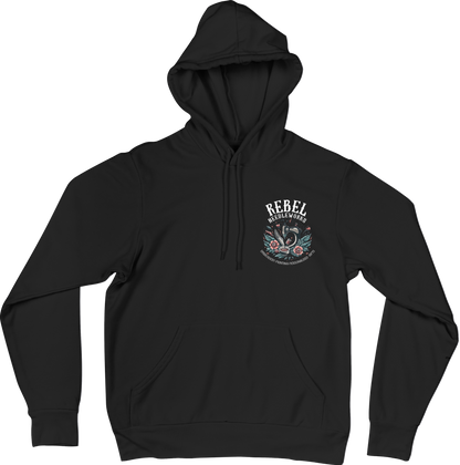 Black Rebel Needleworks hoodie - branded alternative gothic merchandise hoodie UK