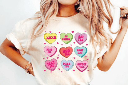 Rebel Needleworks love hearts printed sweatshirt - personalised gift jumper UK
