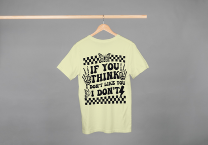 I don't like you print t-shirt by Rebel Needleworks - alternative gothic unisex top UK