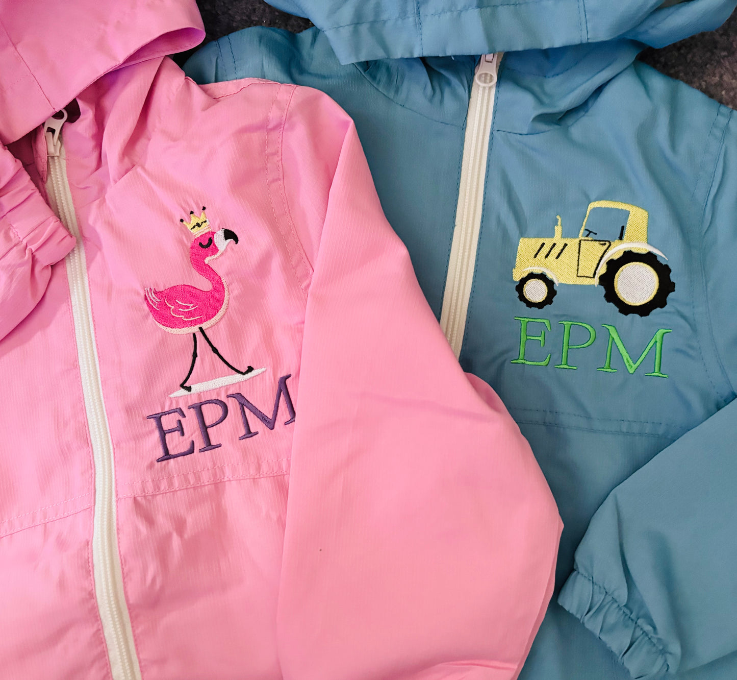 Embroidered Personalised Kids Raincoat