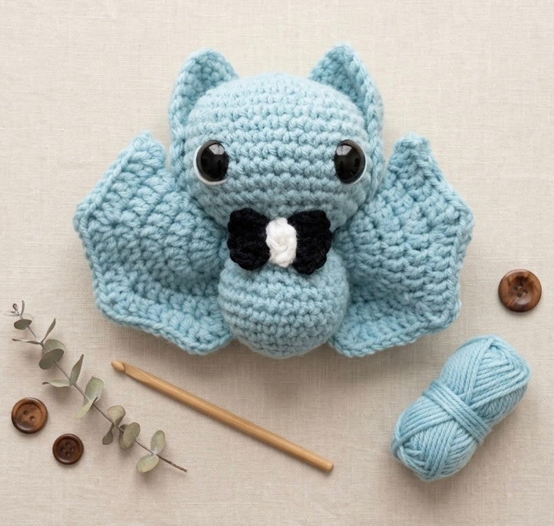 Cute Crochet Bat Plush | Handmade Amigurumi Gothic Plushie