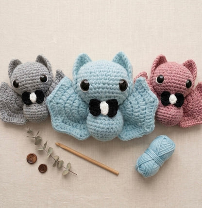 Cute Crochet Bat Plush | Handmade Amigurumi Gothic Plushie