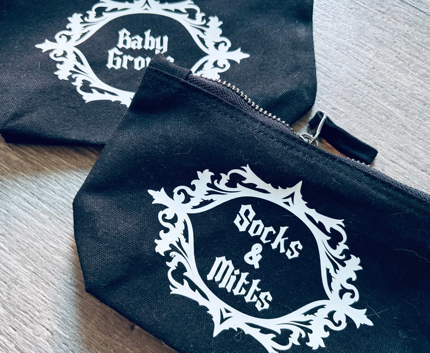 Black Personalised Baby Stuff Bags