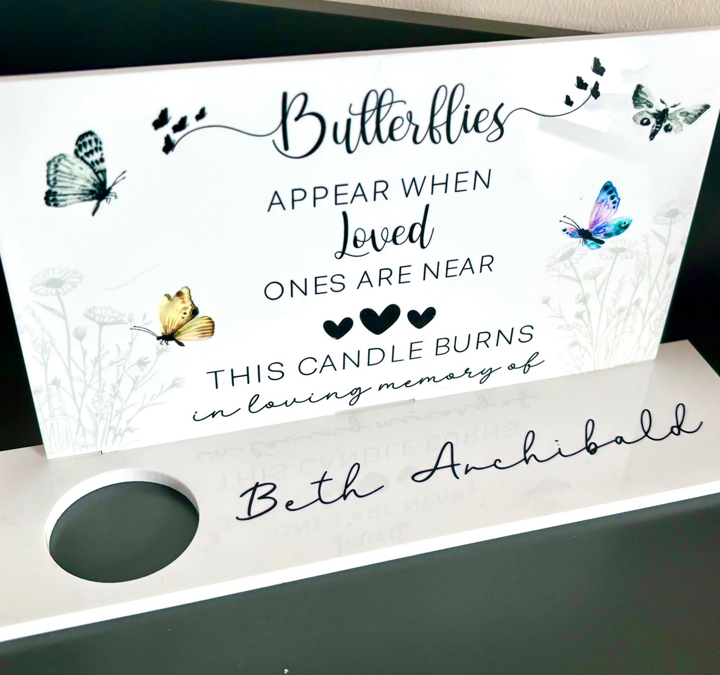 Personalised Butterfly Memorial Tealight Holder