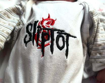 Custom Sliptot embroidered baby grow by Rebel Needleworks - funny personalised baby gift UK