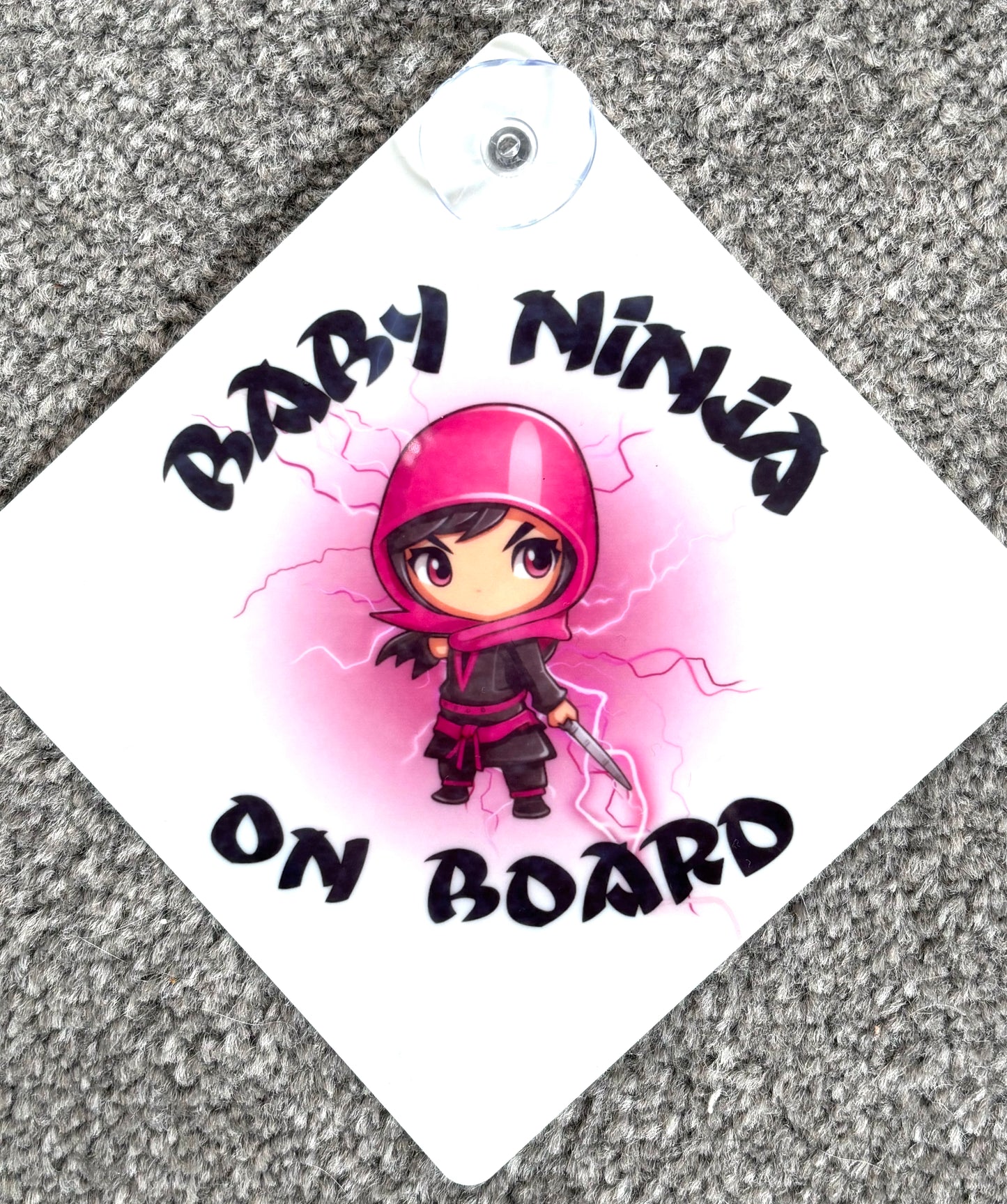 Baby Ninja On Board Car Sign & Sun Shade