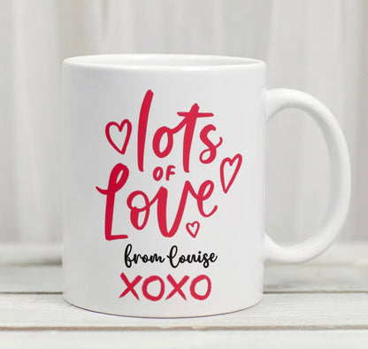Rebel Needleworks personalised Happy Valentines Day mug - custom gift mug UK